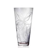 New Vase roni tubulaire gravé main cristal lehrer Vases|Vases Cristal Clair