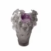 Clearance Vase rose gris fleur violette daum Vases|Vases Cristal Couleur