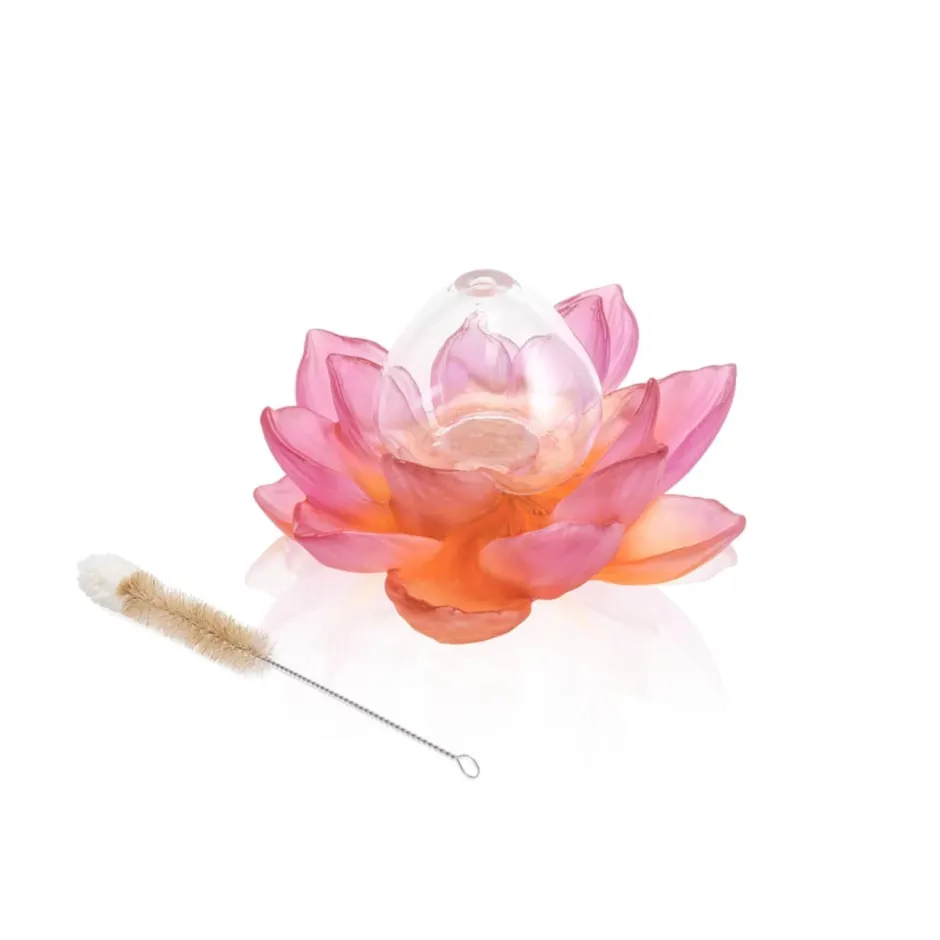 Vase soliflore ambre rose Jardin de lotus Daum Vases|Vases Cristal Couleur