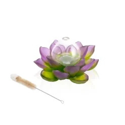 Best Vase soliflore Vert Rose Jardin de lotus Daum Vases|Vases Cristal Couleur