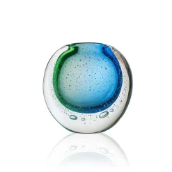 Discount Vase Tao cristal contemporain bleu turquoise Vases|Vases Cristal Couleur