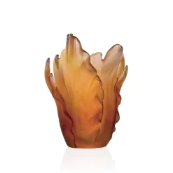 Sale Vase tulipe ambre daum Vases|Vases Cristal Couleur