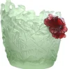 Vase vert rouge hibiscus daum Vases|Vases Cristal Couleur